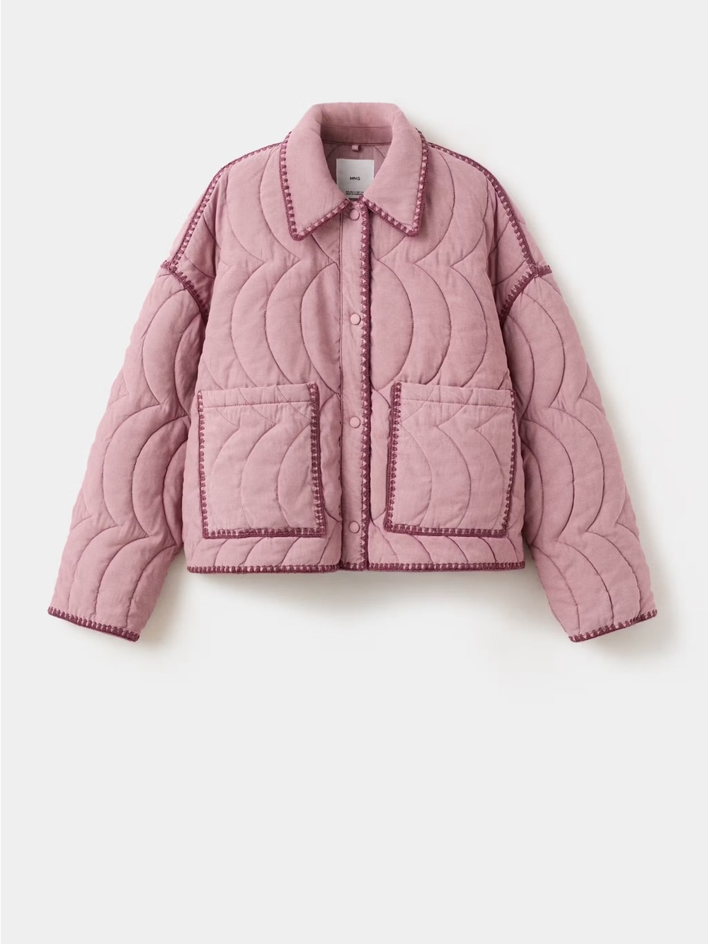 NWT MANGO QUILTED JACKET WITH CONTRASTING TRIM - Picture 6 of 10